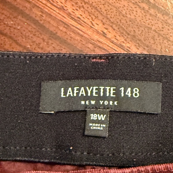 Lafayette 148 Mercer Stretchy Corduroy Flared Leg Pants Wine Red Plus Size 18W - Picture 6 of 12